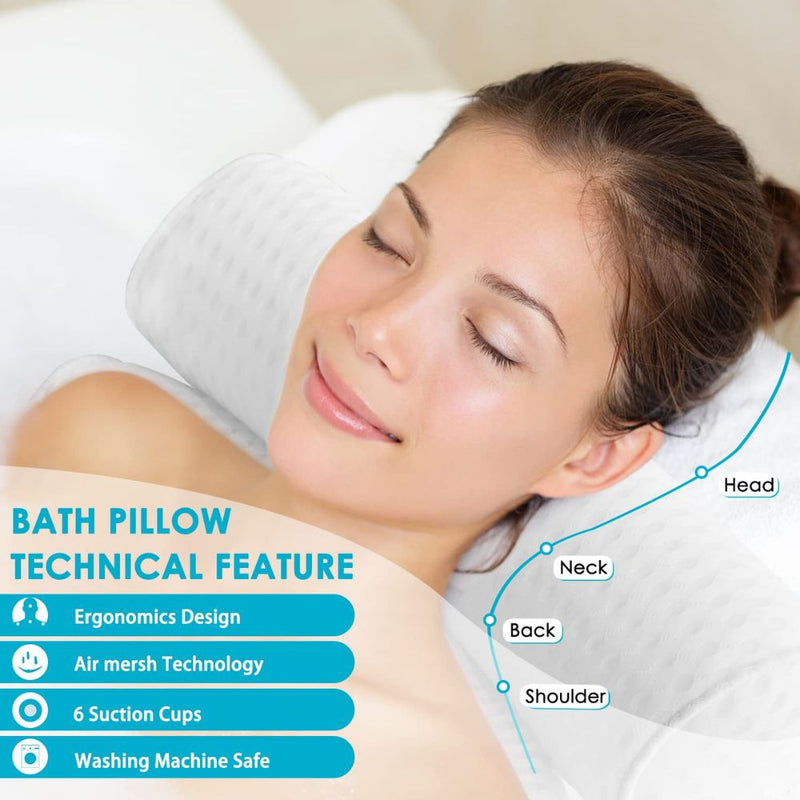 3D Breathable Neck Back Support Spa Bath Mesh Cushion Pillow