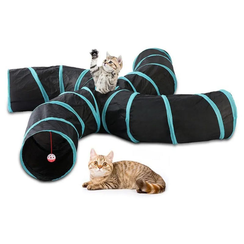 Foldable 4-Way Tunnel Funny Pet Exercise Play Toy