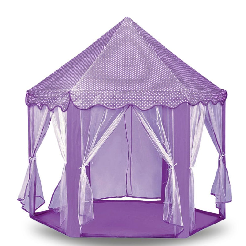 Large Kids Canvas Teepee Tent Play House with Star LED Light - Battery Operated