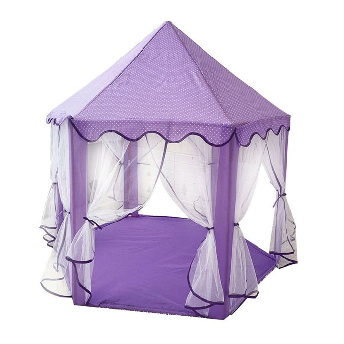 Large Kids Canvas Teepee Tent Play House with Star LED Light - Battery Operated