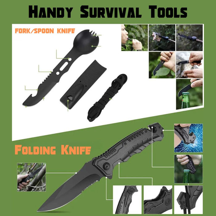 Tactical Emergency Survival Tool Kit for Outdoor Camping Hiking