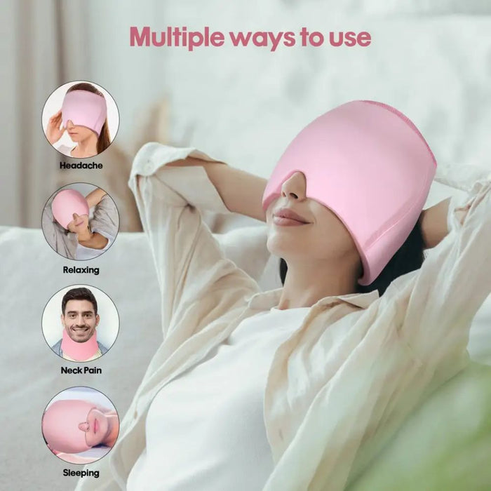Migraine Hot Cold Therapy Ice Pack Hat for Headache Pain Relief