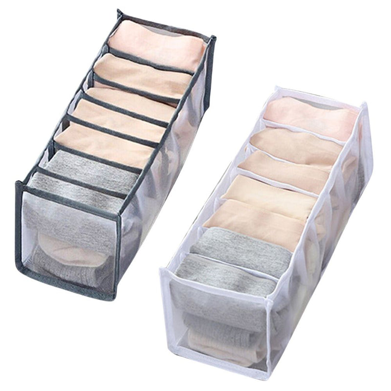 Mesh Foldable Clothes Storage and Drawer Organizer with 7 Grids