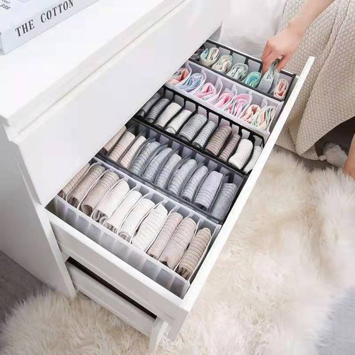Mesh Foldable Clothes Storage and Drawer Organizer with 7 Grids