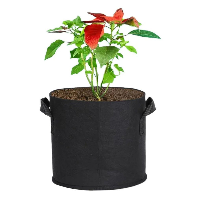 Pack of 10 Breathable Fabric Planter Pot Bags with Handle
