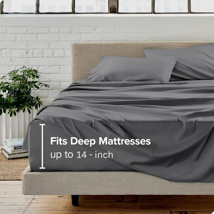 Ultra Soft Luxury 2000TC Deep Fitted Sheet Set