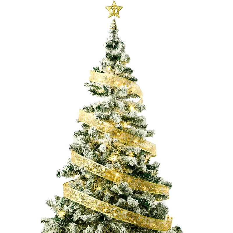 LED Fairy Light Christmas Tree Ribbon Decoration - Battery Powered