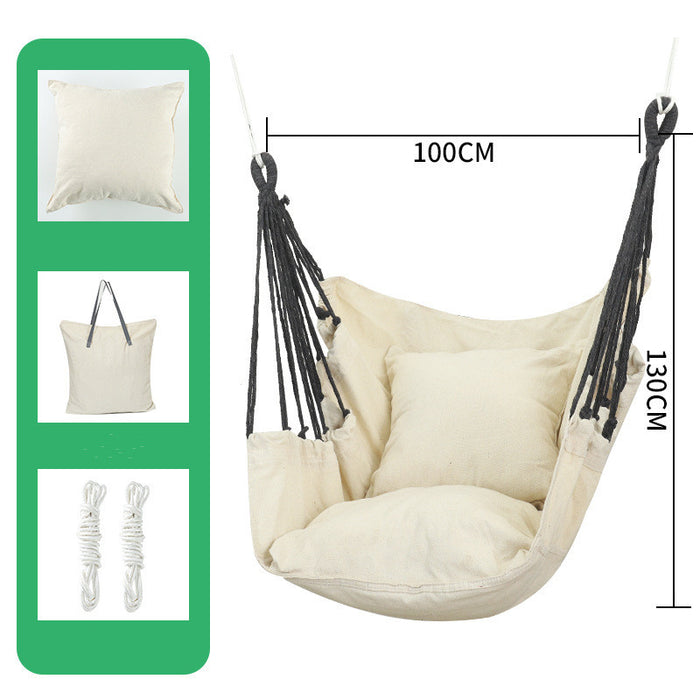 Hammock Swing Chair with Cushion and Integrated Carry Bag