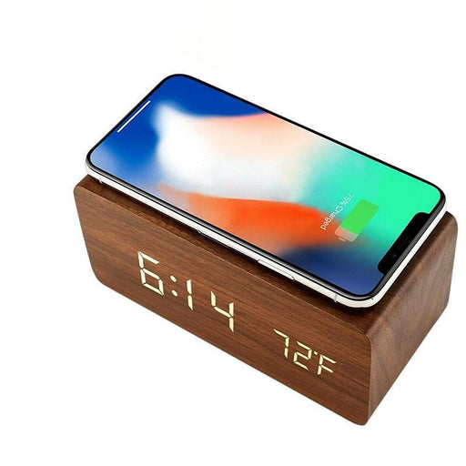 Wood-Look Wireless Qi Charging LED Alarm Clock_1