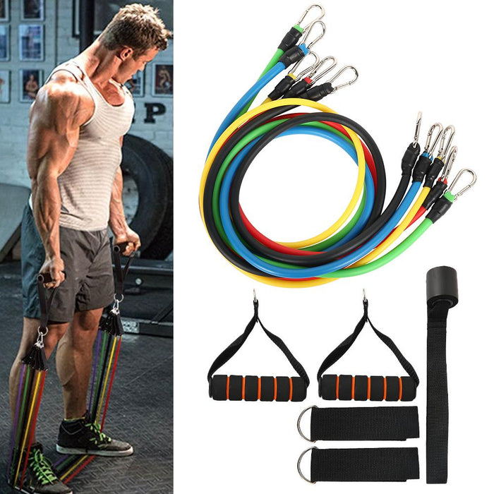 11 Pcs Fitness Pull Rope Latex Resistance Bands_3