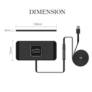 2 In 1 Anti-Slip Silicone Pad Qi-Powered Fast Wireless Charger Car Dashboard_4