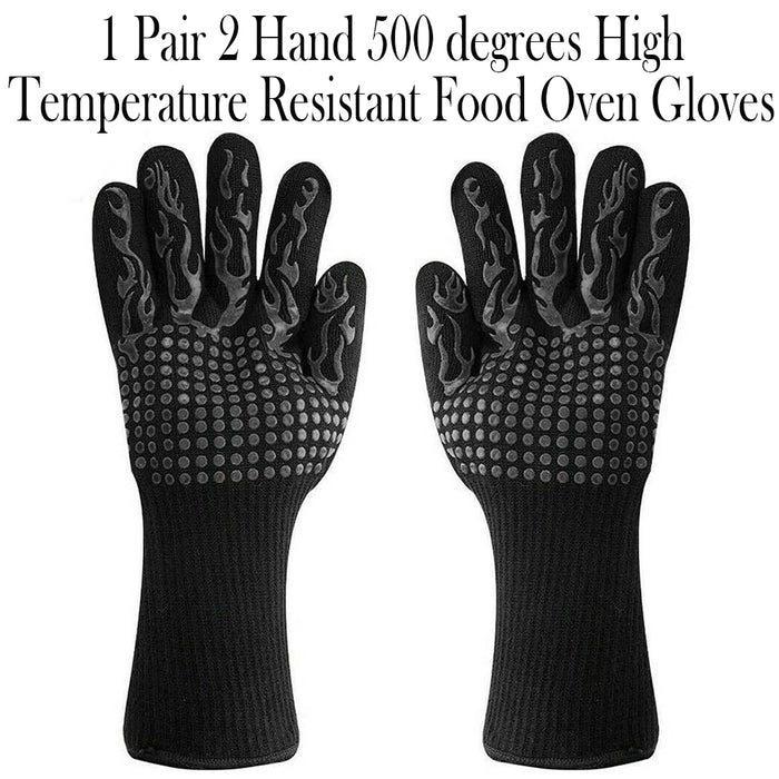 1 Pair 2 Hand 500 degrees High Temperature Resistant Food Oven Glove_8