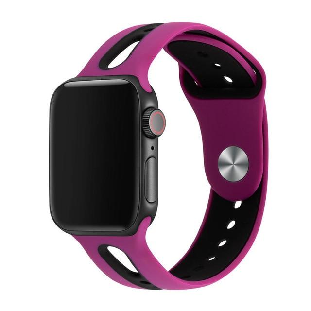 Apple watch strap porous two-color silicone_7