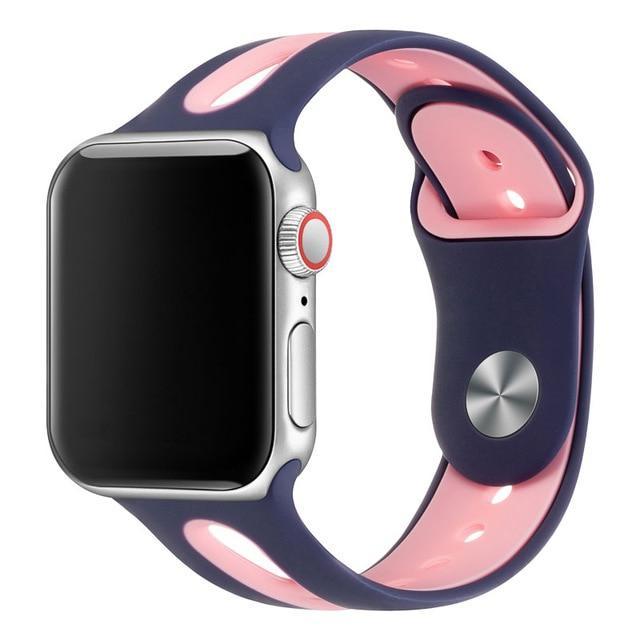 Apple watch strap porous two-color silicone_13