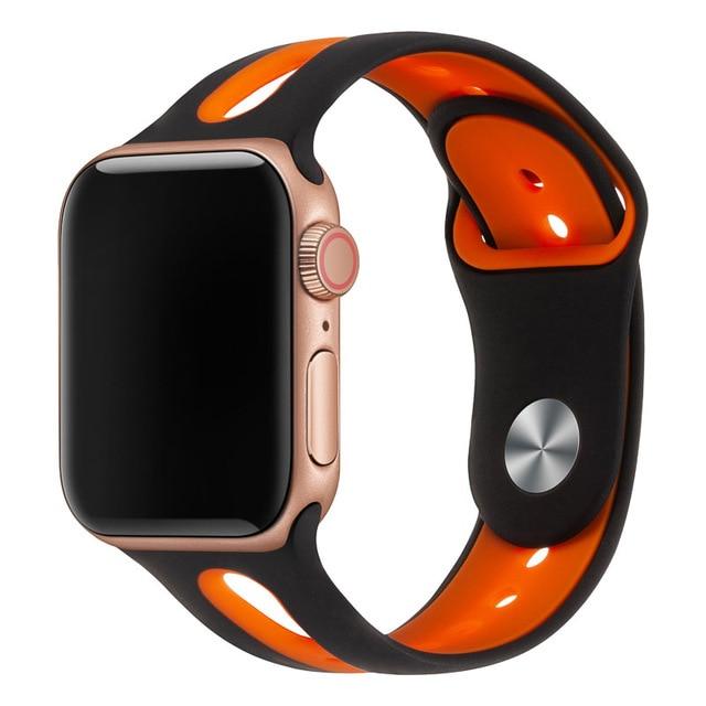 Apple watch strap porous two-color silicone_12