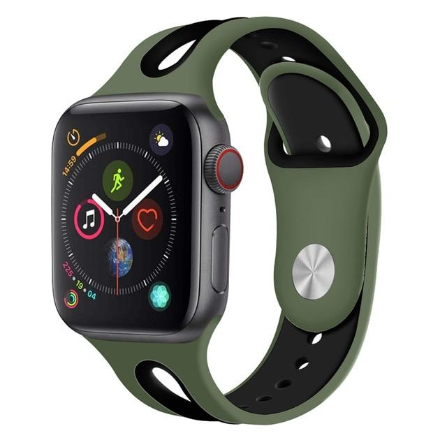 Apple watch strap porous two-color silicone_5