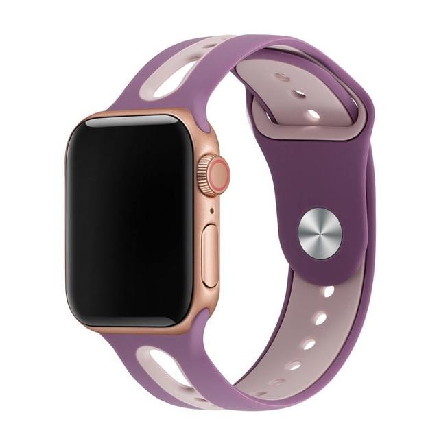Apple watch strap porous two-color silicone_3