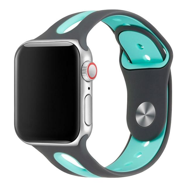 Apple watch strap porous two-color silicone_16