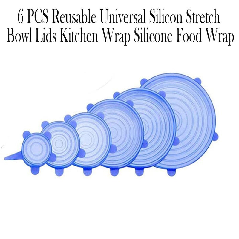 6 Pcs Reusable Universal Silicon Stretch Bowl Lids Kitchen Wrap Silicone Food Wrap Bowl Lid Kitchen Tools_15
