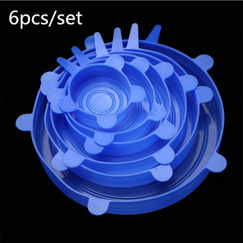 6 Pcs Reusable Universal Silicon Stretch Bowl Lids Kitchen Wrap Silicone Food Wrap Bowl Lid Kitchen Tools_16