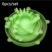 6 Pcs Reusable Universal Silicon Stretch Bowl Lids Kitchen Wrap Silicone Food Wrap Bowl Lid Kitchen Tools_17