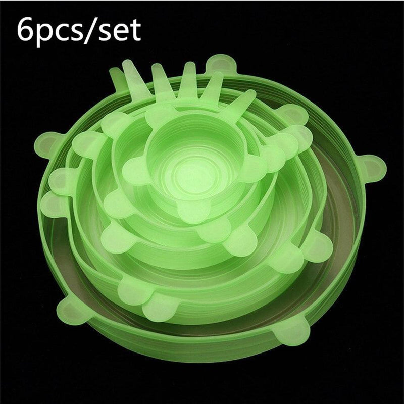 6 Pcs Reusable Universal Silicon Stretch Bowl Lids Kitchen Wrap Silicone Food Wrap Bowl Lid Kitchen Tools_17