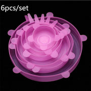 6 Pcs Reusable Universal Silicon Stretch Bowl Lids Kitchen Wrap Silicone Food Wrap Bowl Lid Kitchen Tools_6