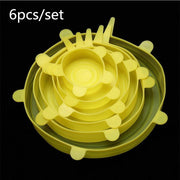 6 Pcs Reusable Universal Silicon Stretch Bowl Lids Kitchen Wrap Silicone Food Wrap Bowl Lid Kitchen Tools_8