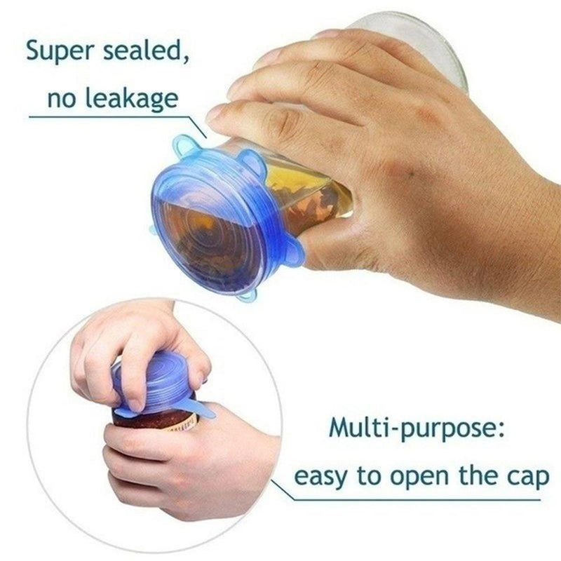 6 Pcs Reusable Universal Silicon Stretch Bowl Lids Kitchen Wrap Silicone Food Wrap Bowl Lid Kitchen Tools_9