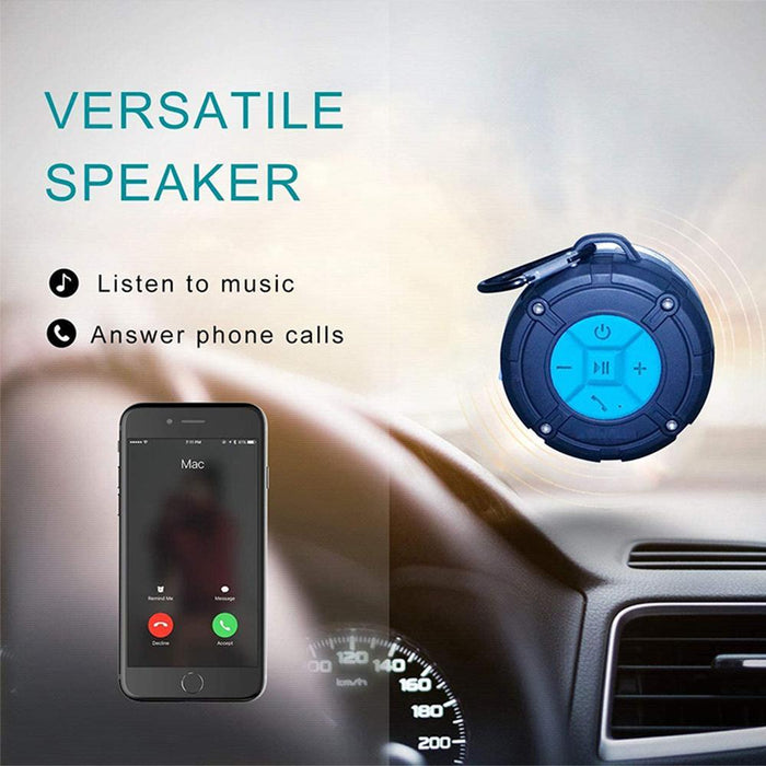 Waterproof Bluetooth Speaker with HD Sound, 6H Playtime Portable Speaker with Suction Cup, Built-in Microphone_12