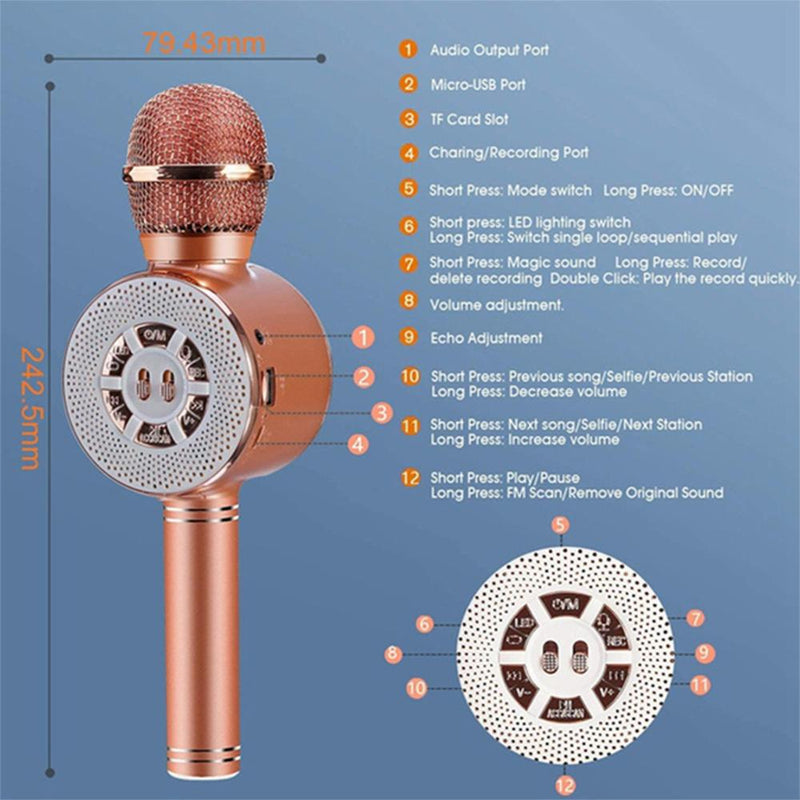 High Configuration Wireless Bluetooth Microphone with Large Speaker and LED Lights_4