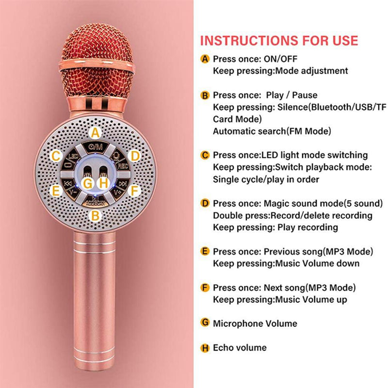 High Configuration Wireless Bluetooth Microphone with Large Speaker and LED Lights_7