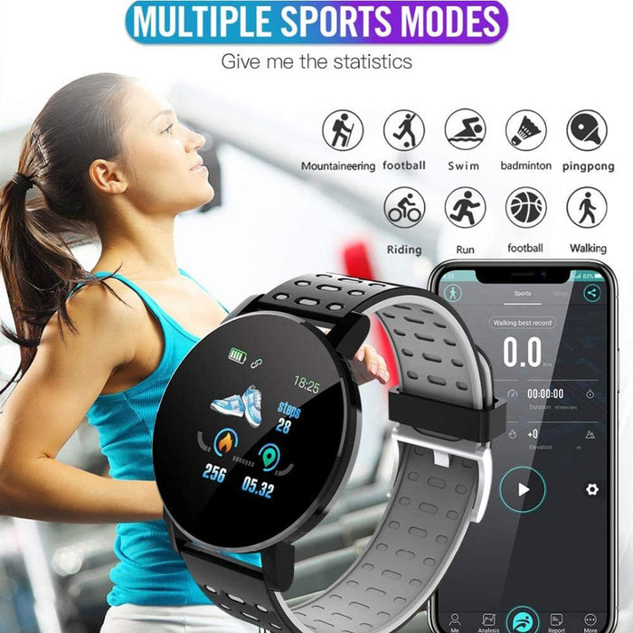 Bluetooth Smartwatch Blood Pressure Monitor Unisex Watch and Fitness Tracker for Android iOS_6