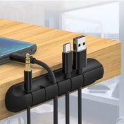 USB Wires Cable Winder Silicone Holder and Organizer Desktop Tidy Management Clips Cable Holder Organizer_4