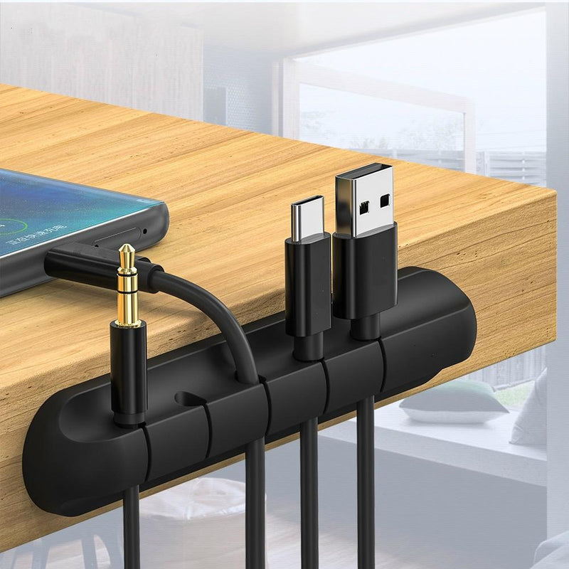 USB Wires Cable Winder Silicone Holder and Organizer Desktop Tidy Management Clips Cable Holder Organizer_4