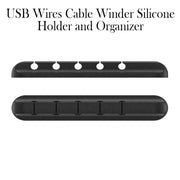 USB Wires Cable Winder Silicone Holder and Organizer Desktop Tidy Management Clips Cable Holder Organizer_6