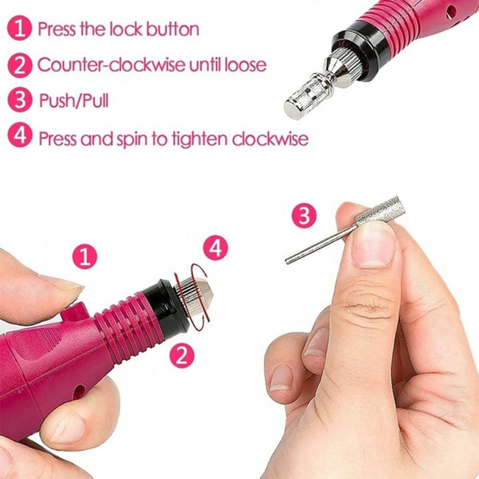 1 Set Professional Electric Nail Manicure Pedicure Drill Set Machine for Ceramic Gel Nail Drill Equipment Tools_6