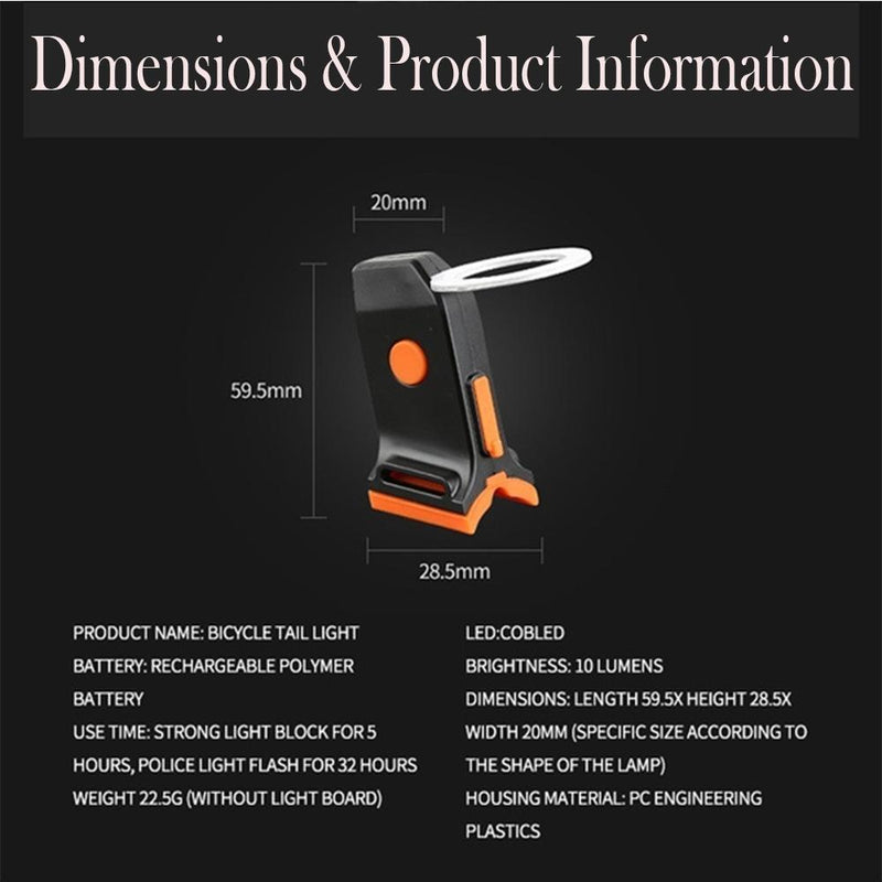 USB Charging LED Multiple Lighting Modes Bicycle Light Flashing Tail Light Rear Warning Bicycle Lights_4