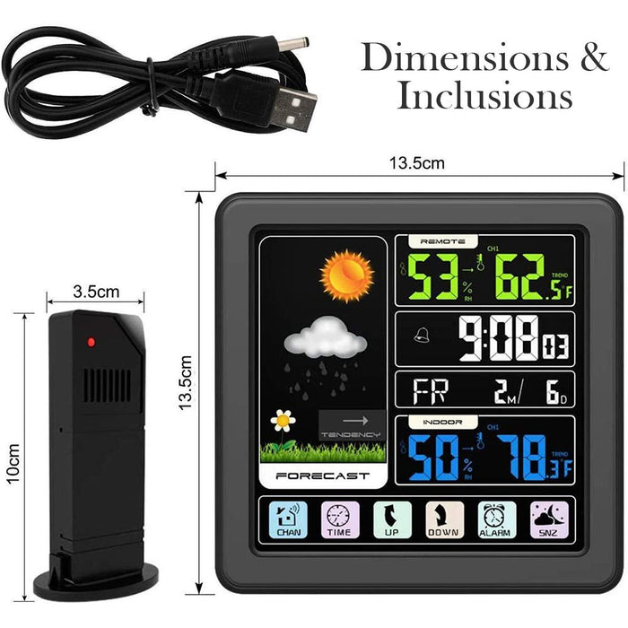 Digital Wireless Multi-Functional Weather Clock Color Screen Creative Home Touch Screen Thermometer Forecast Station Clock_9