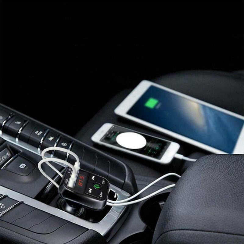 Wireless Bluetooth FM Transmitter Hands-free Car Kit MP3 Audio Music Player Dual USB Radio Modulator and 2.1A USB Charger_2