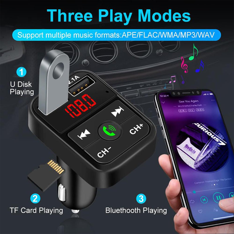 Wireless Bluetooth FM Transmitter Hands-free Car Kit MP3 Audio Music Player Dual USB Radio Modulator and 2.1A USB Charger_11