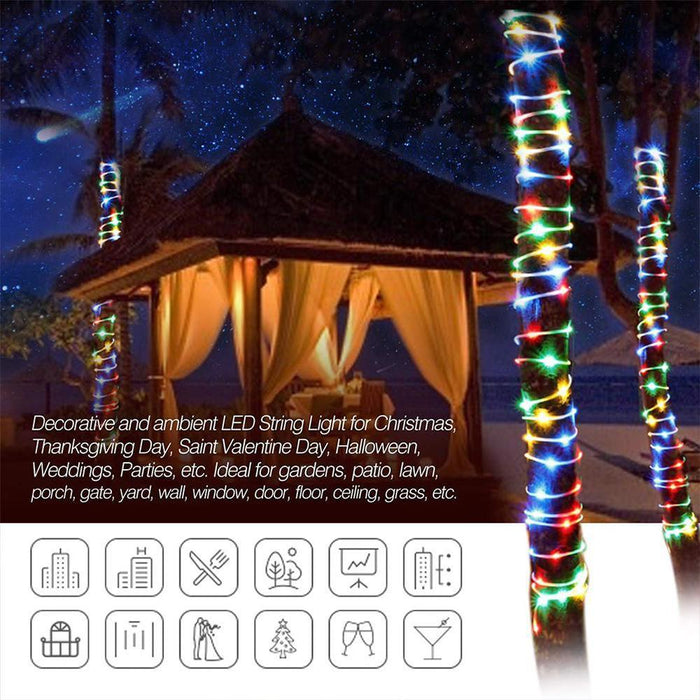 Remote Controlled 8- Function USB Interface PVC Tube String Lights in White, Warm Yellow and Multi-Color_16
