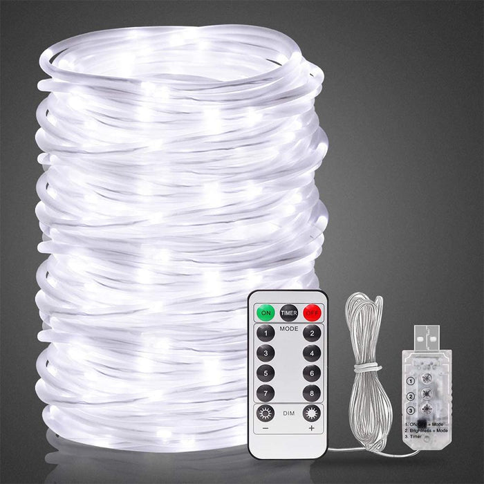 Remote Controlled 8- Function USB Interface PVC Tube String Lights in White, Warm Yellow and Multi-Color_15