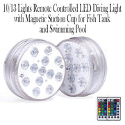 10/13 Lights Remote Controlled LED Diving Light with Magnetic Suction Cup for Fish Tank and Swimming Pool_10