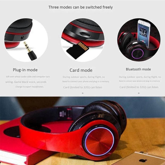 Wireless Bluetooth Rechargeable LED Sports and Gaming Headset_5