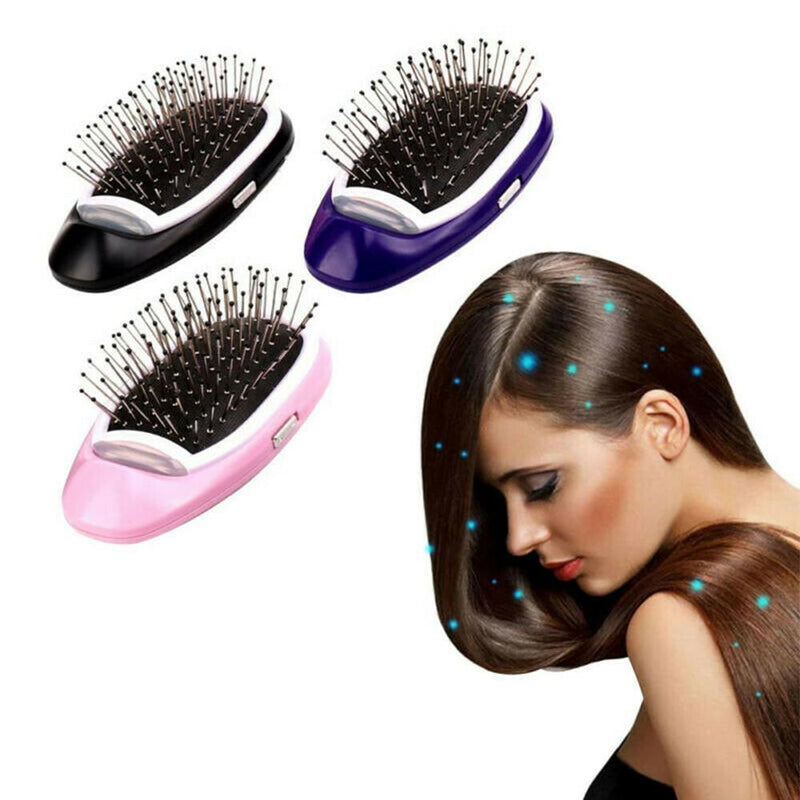 Negative Ion Battery Operated Hair Brush Styling Hair Comb and Scalp Massager_3