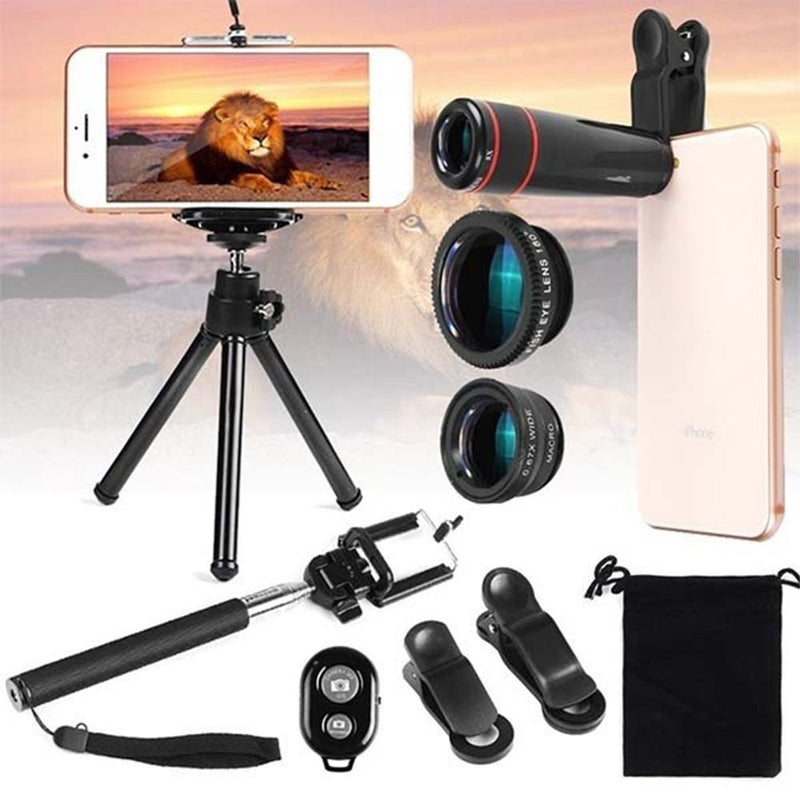 10 in 1 Kit 180 degree Fisheye Lens 0.65 Wide Angle Lens 12x Magnifying for Mobile Phones_13