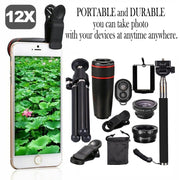 10 in 1 Kit 180 degree Fisheye Lens 0.65 Wide Angle Lens 12x Magnifying for Mobile Phones_16