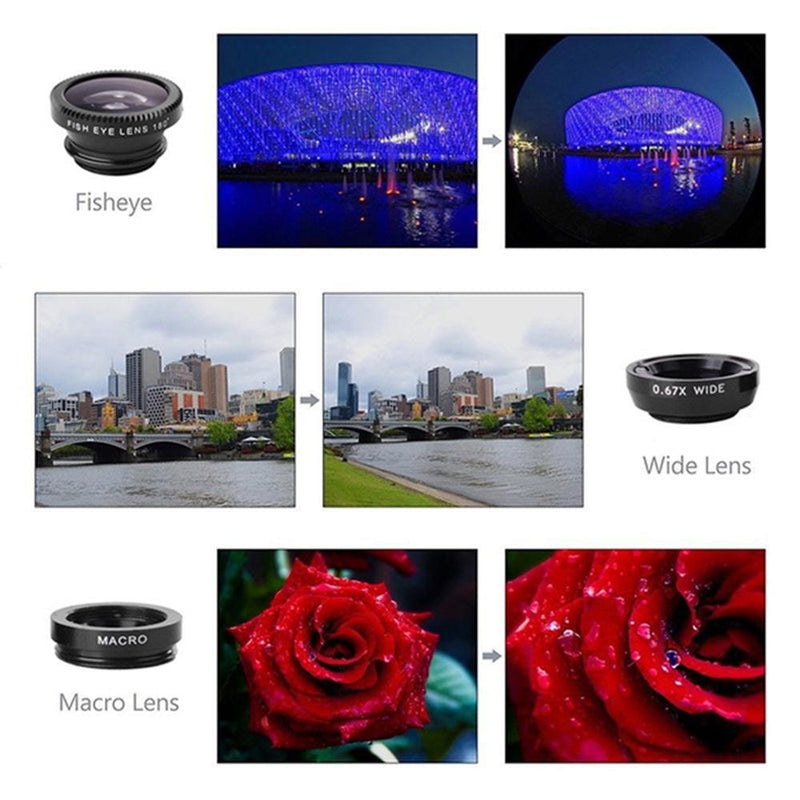 10 in 1 Kit 180 degree Fisheye Lens 0.65 Wide Angle Lens 12x Magnifying for Mobile Phones_19