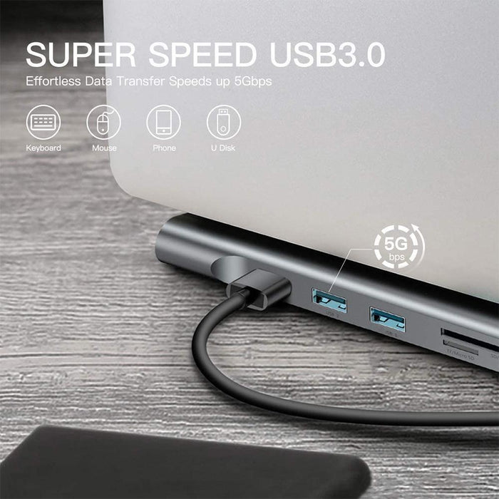10-in-1 Type-C USB Hub Docking Station USB 3.0 to HDMI/Network Port/VGA/PD Expansion_15